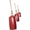 Red Metal Cow Bells Tibetan Inspired Decorative with Jute Hanging Rope Set